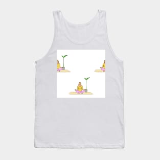 Background illustration, decorative design pattern, yoga, meditation, meditating, sports, recreation Tank Top